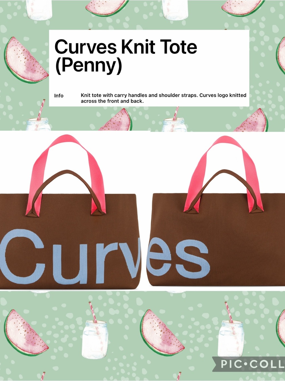 Curves Tote by Sean Brown - Penny - NWT - from July drop